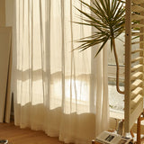 Gaeaspace  -  Japanese Linen Translucent Gauze Curtain Living Room Warm White High-quality Curtain Bedroom High-grade Decorative Curtains