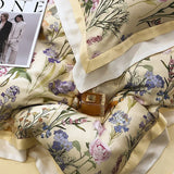 Gaeaspace  -  Natural Lyocell Fibre Soft Silky Vintage American Digital Printing Luxury Bedding Set Flowers Duvet Cover Bed Sheet Pillowcases