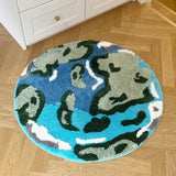 Gaeaspace  -  Moon Mars Galaxy Round Tufted Rug Kids Bedroom Rug Soft Fluffy Cartoon Carpet Area Floor Pad Mat Doormat Aesthetic Home Room