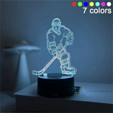 Gaeaspace  -  1pc Ice Hockey  3D Night Light, 3D Optical Illusion Lamp With Touch, 7-Color Changing Ambient Light For Bedroom