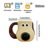 Gaeaspace  -  Cartoon Dog Ceramic Mug Coffee Mug 20oz Large Capacity Fun Novelty Mug Breakfast Milk Cup Microwave-safe Gift For Friends