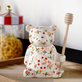 Gaeaspace  -  Ceramic Bear Jar Cute Animal Statues Storage Jar Tea Food Honey Storage Jars Sealed Pots Kitchen Supplies Decor Honey Pots