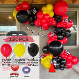 Gaeaspace  -  Racing Car Theme Birthday Balloons 4D Silver Black Red Balloon Arch Garland Boys Two Fast Baby Shower Birthday Party Supplies