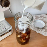 Gaeaspace  -  Ins Boba Milk Tea Glass Water Cup With Straw Lid Large Capacity Clear Heat Resistance Glass Coffee Bubble Juice Cold Drink Cups