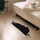 Gaeaspace  -  Long Tufting Black Cat Bedroom Rug Bathroom Mat Soft Cartoon Animal Pad Living Room Carpet Anti-slip Hallway Home Nursery Decor