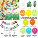 Gaeaspace  -  Hawaiian Birthday Balloon Chain Set Birthday Party Decoration Gold Straw Table Skirt Felt Banner, Pull Flag Party Decorations