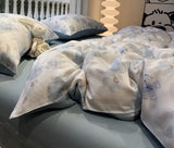 Gaeaspace  -  Elegant fashion pastoral blue floral butterfly bedding set,full queen King rustic home textile bed sheet pillow case duvet cover