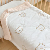 Gaeaspace  -   Baby Unisex Baby Plush Mink Blanket Winter Newborn Thermal Soft Fleece Swaddle Wrap Bedding Set Cotton Quilt