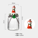 Gaeaspace  -  Christmas Candy Jar Glass Vertical Pattern Sealed Jar Gifts Snack Nut Chocolate Storage Box Food Grade Glass Storage Jar Bottle