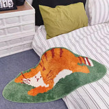 Gaeaspace  -  Cute Tufting Cat Bedroom Rug Soft Cartoon Animal Carpet Bathroom Mat Living Area Pad Doormat Aesthetic Home Room Decor 50x110cm