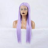 Gaeaspace  -  Purple Wig Long Straight Synthetic Lace Front Wig Glueless Wigs Ready to Wear Light Purple Lace Wig Glueless Lace Wigs for Women