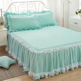 Gaeaspace  -  1pcs Elegant Princess Bed Skirt Non-slip Mattress Cover Ruffled Lace Bed Skirt Bedsheet Protector Bedspread No Pillowcase