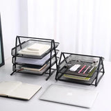 Gaeasapce  -  Office A4 Paper Organizer Document File Letter Book Brochure Filling Tray Rack Shelf Carrier Metal Wire Mesh Storage Holder Tool