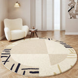 Gaeaspace  -  French Retro Style Rugs for Bedroom Fluffy Soft Living Room Decoration Round Carpet Thicken Plush Rug Large Area Study Floor Mat