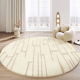 Gaeaspace  -  French Luxury Round Bedroom Decor Carpet Large Area Plush Rug Cream Style Carpets for Living Room Fluffy Soft Thicken Floor Mat