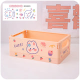 Gaeaspace  -  Cute Desktop Folding Storage Box Organizer Plastic Foldable Box Cosmetics Makeup Organize Storage Basket Toys Storage Box Kawaii