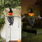 Gaeaspace  -  Halloween Ghost Lulu Home Halloween Yard Stake, 46.4" Solar Lighted Metal Pumpkin Head Scarecrow Stake, Outdoor Decoration Gard