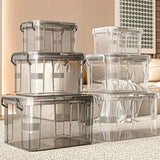 Gaeaspace  -  Transparent Household Portable Storage Box Desktop Clutter Storage Box Snacks Toys Storage Container Large Capacity Box