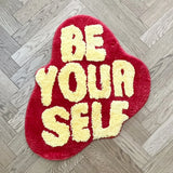 Gaeaspace  -  Be Your Self Shape Tufted Rug Room Anti-Slip Trippy Bedroom Handmade Flocking Rug Carpet Living Room Entrance Rug Home Decor