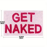 Gaeaspace  -  Pink Get Naked Tufted Rug Bathroom Rug Cute Bathtub Mat Entrance Doormat Living Room Apartment Decor Soft Tufted Carpet