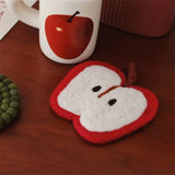 Gaeaspace  -  Handmade Wool Felt Fruit Coasters Apple Avocado Maple Leaves Cup Drink Support Pad Table Protection Mat Decoration Home Decor