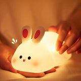 Gaeaspace  -  Big Face Rabbit Night Light Cute Silicone Rabbit Cartoon Soft Lamp Touch Night Light Children Sleep Light Room Decoration Gift