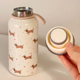 Gaeaspace  -  Original Cute Bow Thermos Cup For Girls 304 Stainless Steel Direct Drinking Water Cup Portable Leakproof Insulation Tumbler New