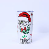 Gaeaspace  -  New Portable Christmas 20oz Car Cup 3d Printed Outdoor Christmas Style Insulated Cup Stainless Steel Double-Layer Coffee Cup Gif