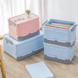 Gaeaspace  -  Folding Portable Plastic Storage Box with Lid Dormitory Household Sundries Clothes Books Organizer Container Car Stackable Case