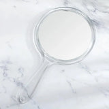 Gaeaspace  -  Hand Mirror Double-sided Handheld Mirror 1x/3x Magnifying Mirror With Handle Transparent Hand Mirror Rounded Shape Makeup Mirror