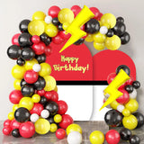 Gaeaspace  -  123 Pcs Cartoon Game Balloon Garland Arch Kit Red Black Yellow Lightning Balloons For Cartoon Ball Birthday Party Decorations