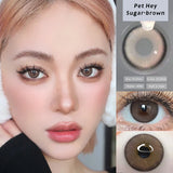 Gaeaspace  -  1 Pair Colorful Natural Contact Lenses For Eyes Cosmetic Blue Lenses Beauty Brown Grey Lenses Eye Lentes with Diopter