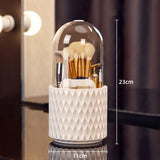 Gaeaspace  -  360° Rotating Makeup Brush Holder With Lid Luxury Cosmetic Organizer Lipstick Eyebrow Pencil Holder Eye Shadow Storage Box