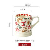 Gaeaspace  -  Christmas Ceramic Tableware Set Nordic Retro Style Mug Water Cup High Beauty Home Restaurant Breakfast Bowl and Plate