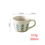 Gaeaspace  -  1pc Ceramic Coffee Mug Flower Pattern Mug Coffee Cups Modern Porcelain Work Office Mug Milk Tea Cup for Home Office Drinkware