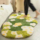 Gaeaspace  -  Fluffy Floor Small Flower Bathroom Mat Strong Absorbent Rug Household Stain Resistant Carpet Bathmate Bedroom Living Room Carpet