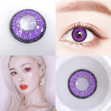 Gaeaspace  -  1 Pair/2pcs Halloween Cosplay 10 Tone Colored Cntact Lenses for Eyes Myopia Eye Color Lens Bottle Packing Yearly Use