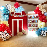 Gaeaspace  -  120Pcs Cow Theme Balloons Garland Arch Kit Red Blue Yellow Coffee Balloons with Cow Print Balloons for Kids Boy Farm Party Decor