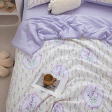 Gaeaspace  -  New Soft and Comfortable Bubble Cotton Printed Summer Quilt Four-Piece Set