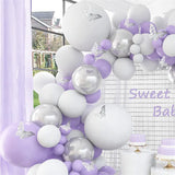 Gaeaspace  -  Macaron Purple Balloons Garland Chain Wedding Birthday Decoration White Macaron Lilac Ballon Arch DIY Baby Shower Decor