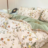 Gaeaspace  -  Cute Strawberry Duvet Cover Set Floral Style with Flat Sheet Pillowcase No filler Queen Double Girls Boys Home Decor Bed Linens