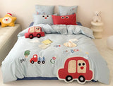 Gaeaspace  -  Cute fashion embroidery car bear beding set kid teen,twin full queen single double home textile bed sheet pillowcase quilt cover