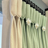 Gaeaspace  -  New Japanese-style Living Room Matcha Green Curtains Simple Bedroom Blackout Cotton Linen Curtain Room Noise Reduction Drapes