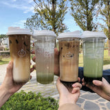 Gaeaspace  -  Kawaii Korea style Plastic Water Bottle For Juice Milk Tea Coffee Tritan Couple Leak-proof Drinking Bottle Portable BPA Free