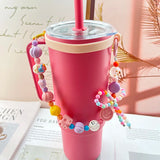 Gaeaspace  -  Cream Pearl Bow Lanyard For Stanley Tumbler Cup Holder Strap Portable Handle Sling For Starbucks 30 40oz Water Cup Accessories