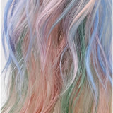 Gaeaspace  -  Synthetic Long Wavy Rainbow Wigs With Bangs Lolita Cosplay For Women Heat Resistant Wig for Daily Party