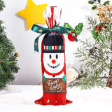 Gaeaspace  -  Christmas Santa Knitted Wine Bottle Case Elk Snowman Red Wine Champagne Bottle Cloth Merry Christmas Decor Happy New Year