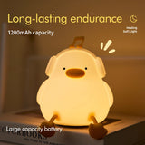 Gaeaspace  -  Musical Duck Night Lamp Cute Silicone Duck Night Lamp Touch Warm Light USB Charging Timer Room Decoration Creative Children Gift