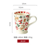 Gaeaspace  -  Christmas Ceramic Tableware Set Nordic Retro Style Mug Water Cup High Beauty Home Restaurant Breakfast Bowl and Plate