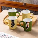 Gaeaspace  -  Cute Cartoon Cat Ceramic Cup, Embossed, Cute Water Cup, Instagram Style, Breakfast Cup, High Beauty Makeup Cup, Couple Cup